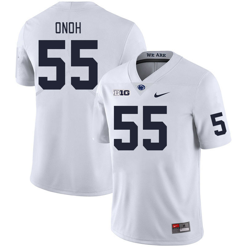 Men #55 Chimdy Onoh Penn State Nittany Lions College Football Jerseys Stitched Sale-White - Click Image to Close